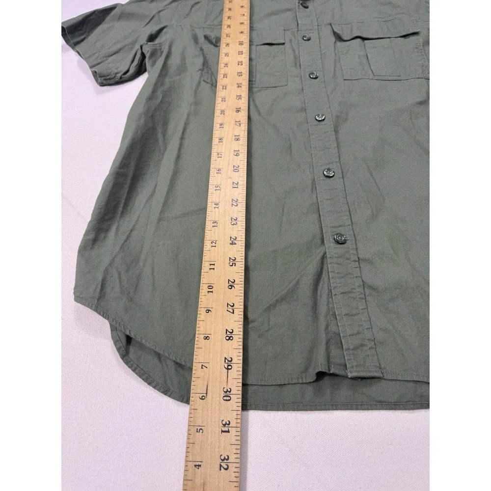 Old Navy Regular Fit Men's Large Bootcamp Soft Landing Button Shirt Army Fatigue